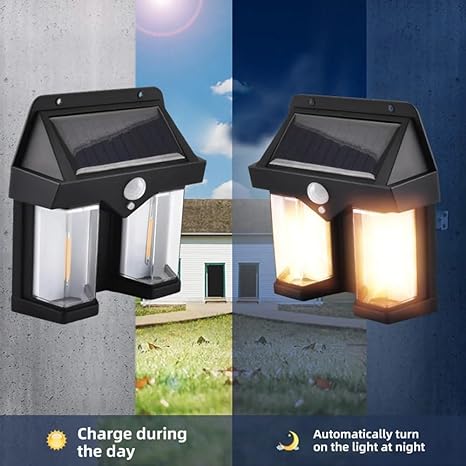 Solar Outdoor Wall Lamp – Warm LED Garden Villa Night Light with Auto Sensor | Continum