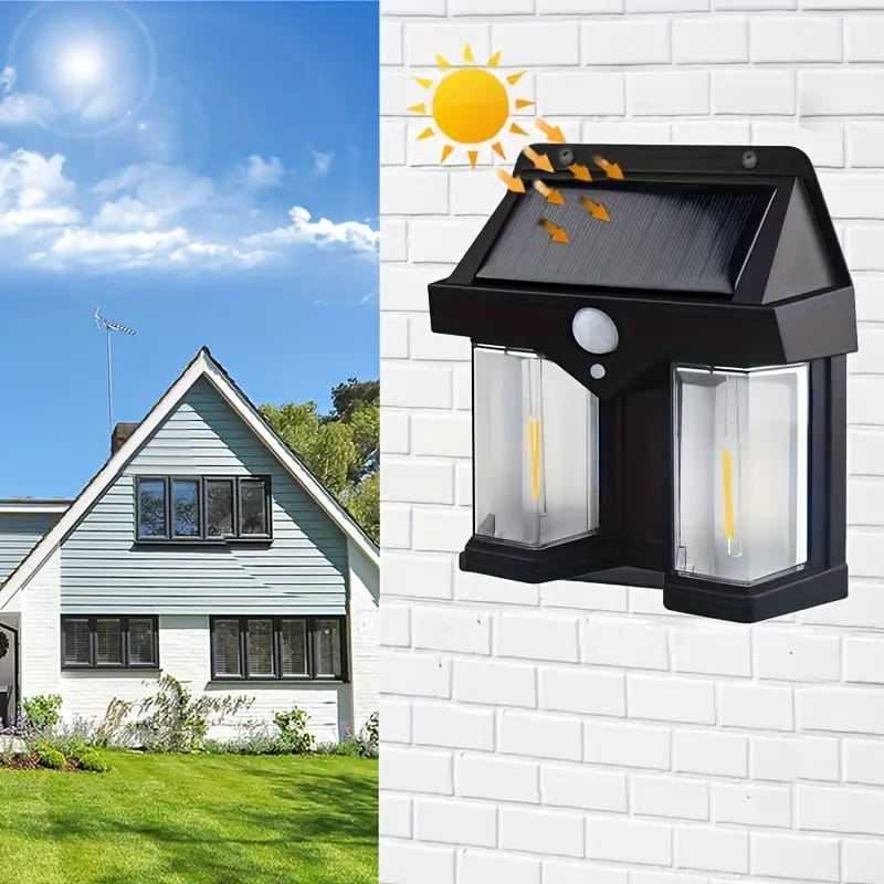Solar Outdoor Wall Lamp – Warm LED Garden Villa Night Light with Auto Sensor | Continum