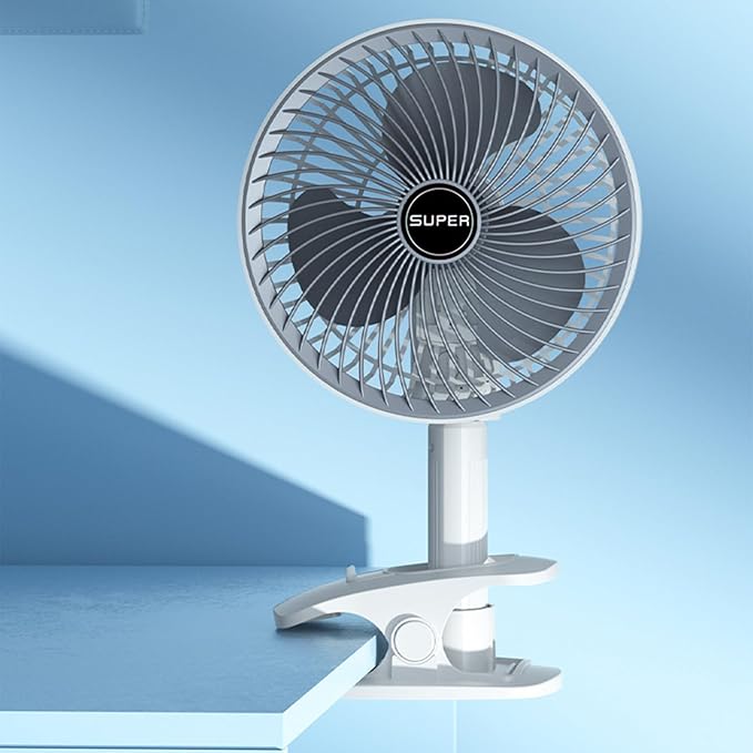 4-in-1 USB Rechargeable Clip Fan – 360° Rotation, 3 Speed, Quiet & Powerful | Continum