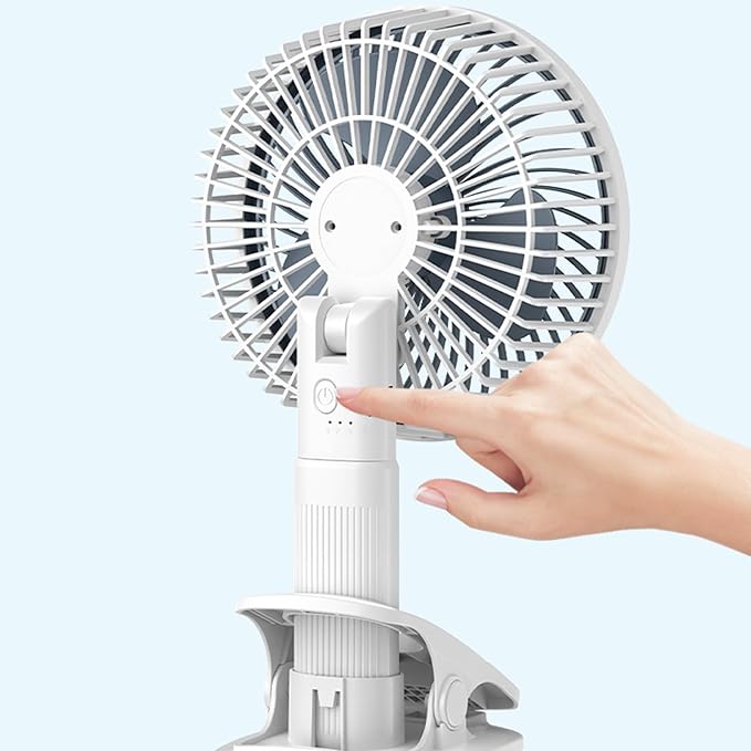 4-in-1 USB Rechargeable Clip Fan – 360° Rotation, 3 Speed, Quiet & Powerful | Continum