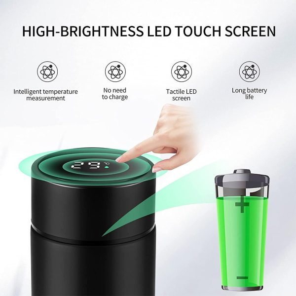 LED Temperature Display Vacuum Flask – Stainless Steel Insulated Water Bottle & Coffee Cup | Continum