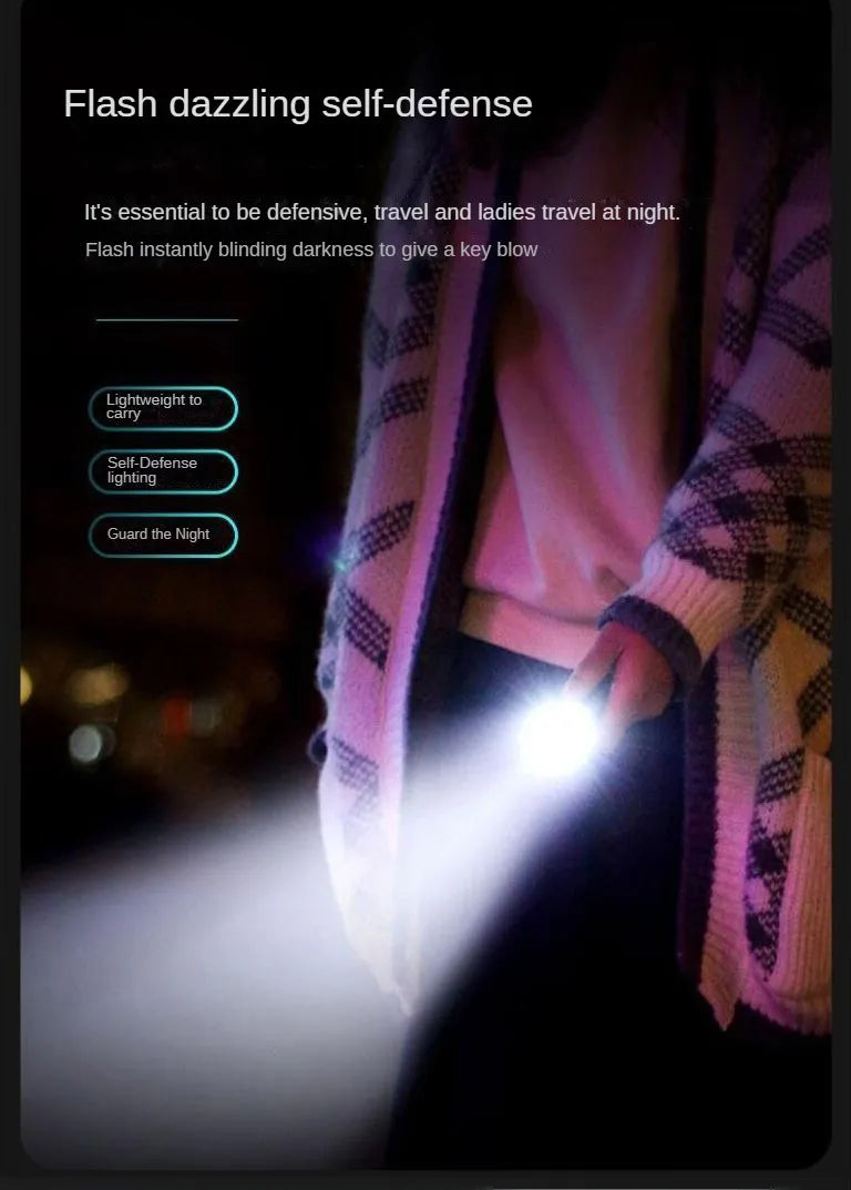 Mini Pocket Flashlight – USB Rechargeable, Waterproof, 500M+ Range with Clip & Keychain | Continum