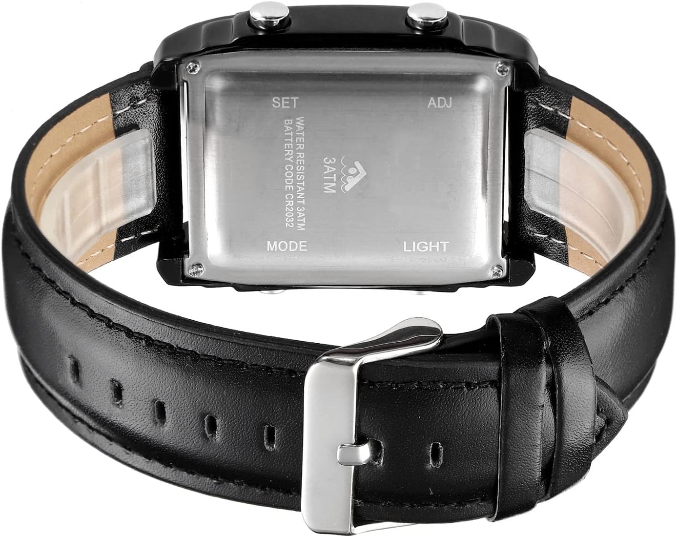 SKMEI 1868 Original Digital Analog Watch – Black with Golden Case, Leather Strap | Continum