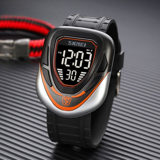 SKMEI 1833 Digital Sports Watch – LED Display, Waterproof, Stopwatch & Alarm | Continum