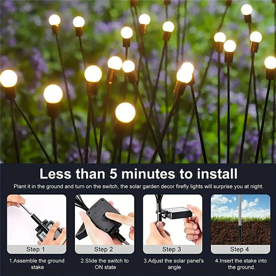 Solar Firefly Garden Lights – Waterproof Warm Decorative Outdoor Lighting | Continum
