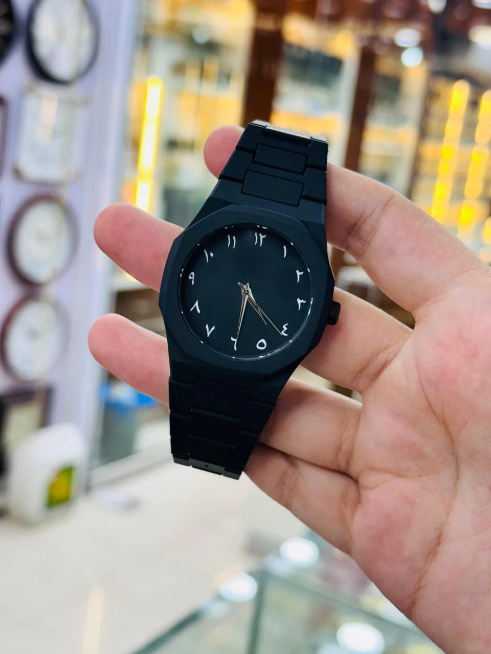 Arabic Aura Watch – Matte Black Dial with Eastern Arabic Numerals & Date | Continum