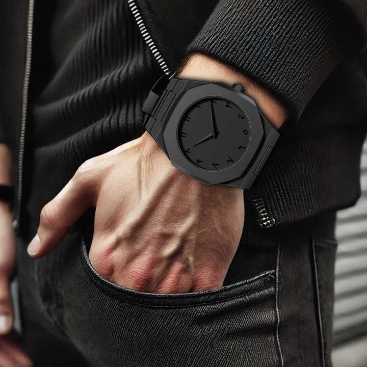 Arabic Aura Watch – Matte Black Dial with Eastern Arabic Numerals & Date | Continum