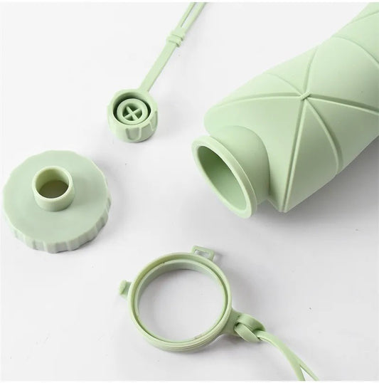 Collapsible Silicone Water Bottle – 600ml Foldable Travel Bottle