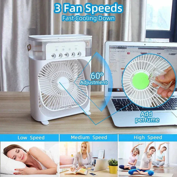 Next Nova 10" Portable Air Cooler Fan – 3-in-1 Cooling, Mist & LED Light