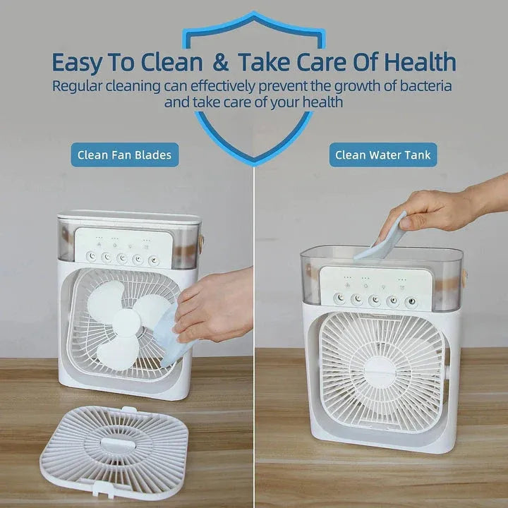 Next Nova 10" Portable Air Cooler Fan – 3-in-1 Cooling, Mist & LED Light