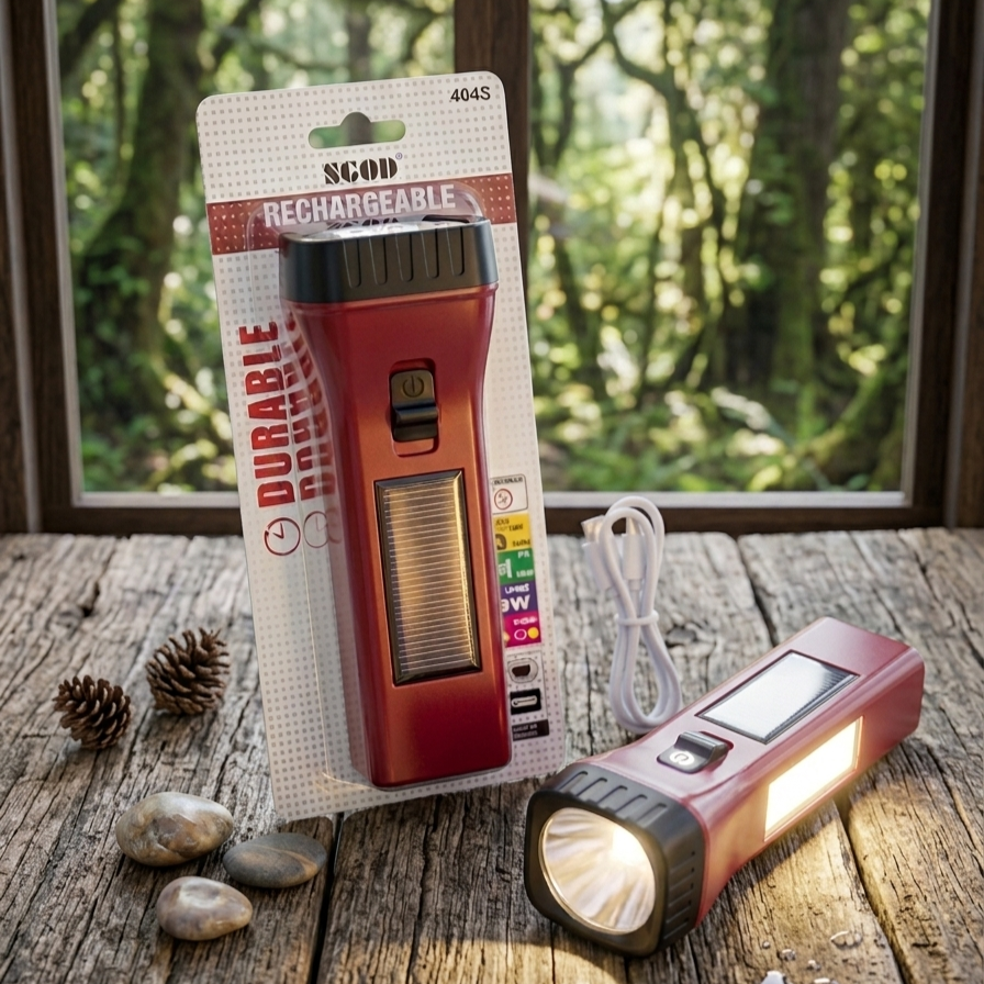 SGOD Solar Rechargeable Torch – High Intensity LED Flashlight with Built-in Solar Panel | Continum