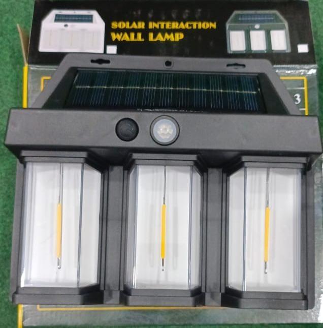 Solar 3 Bulb Wall Lamp – Motion Sensor, Warm Golden Glow, Outdoor Security Light | Continum