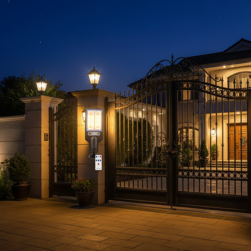 EL-2713 40W Solar Street Lamp – Remote Control, Motion Sensor, Warm Light | Continum
