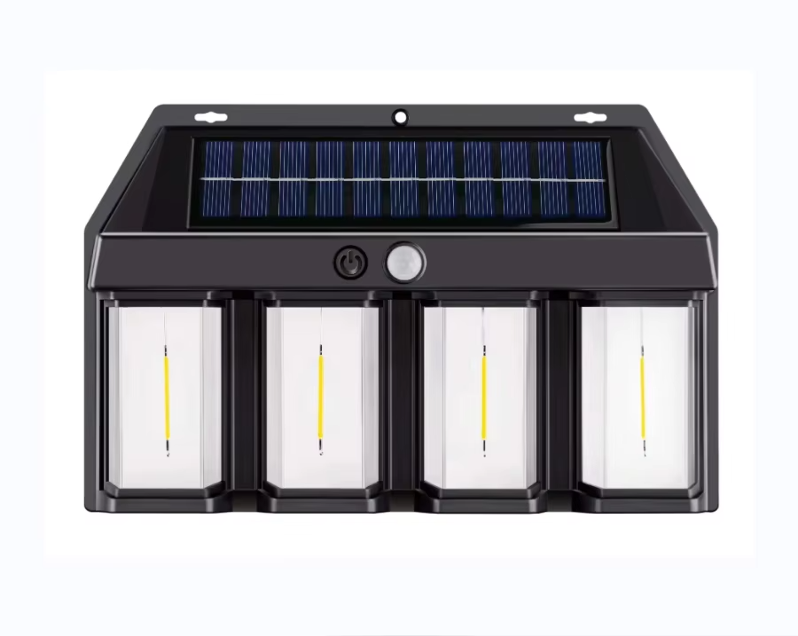 Solar Tungsten Wall Lamp – 4 Bulbs, 4 Modes, 2400Lm Motion Sensor | Continum