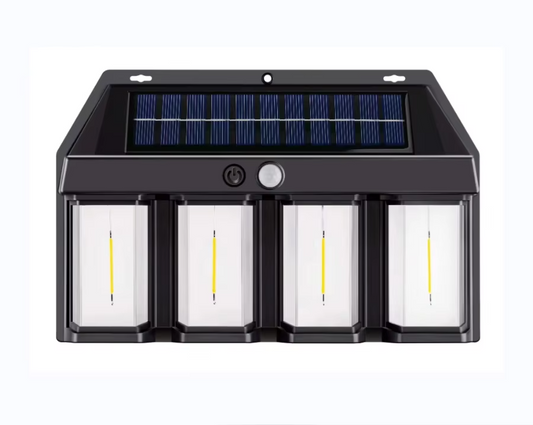 Solar Tungsten Wall Lamp – 4 Bulbs, 4 Modes, 2400Lm Motion Sensor | Continum