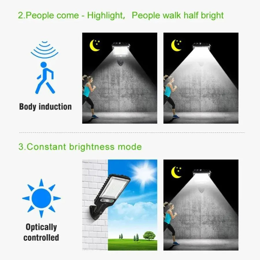 6 LED Solar Street Lamp – 3 Modes, Human Sensing, Super Bright Outdoor Light | Continum
