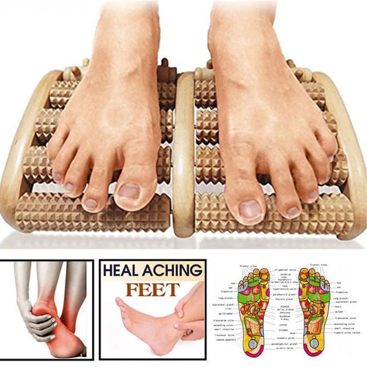 Wooden Foot Roller Massager for Foot Pain & Stress Relief