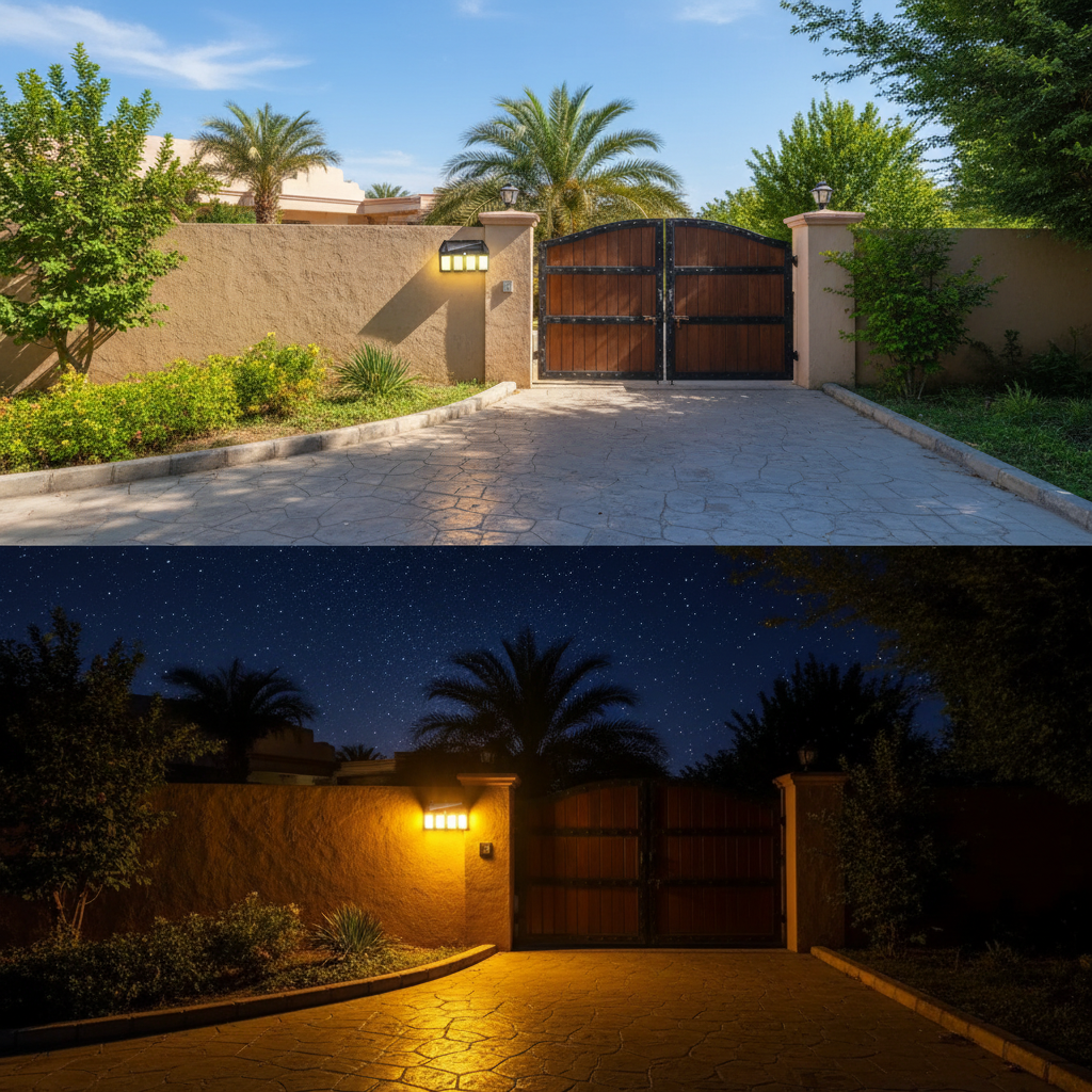 Solar Tungsten Wall Lamp – 4 Bulbs, 4 Modes, 2400Lm Motion Sensor | Continum