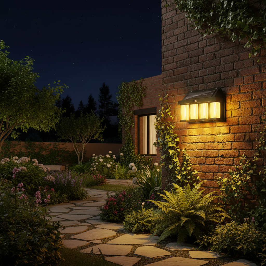 Solar Tungsten Wall Lamp – 4 Bulbs, 4 Modes, 2400Lm Motion Sensor | Continum