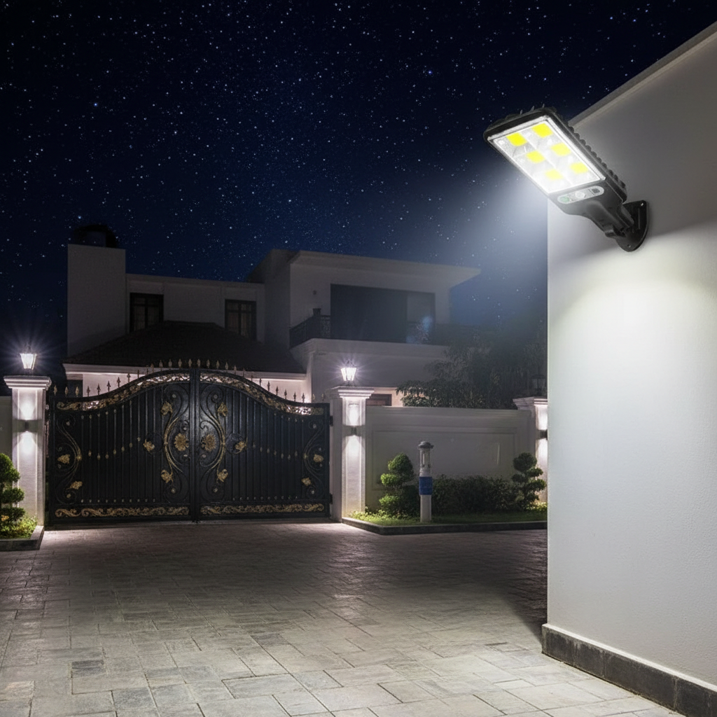 6 LED Solar Street Lamp – 3 Modes, Human Sensing, Super Bright Outdoor Light | Continum